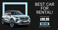 Black Professional Car Rental Facebook Shared Image template