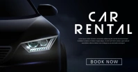 Black Professional Car Rental Facebook Shared Image template