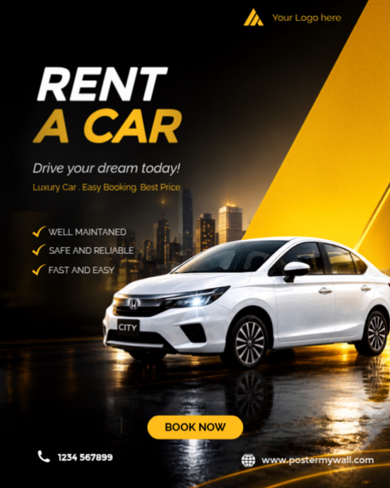 Car Rental Instagram Portrait Template | PosterMyWall