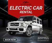 Black Professional Car Rental Service Medium Rectangle template