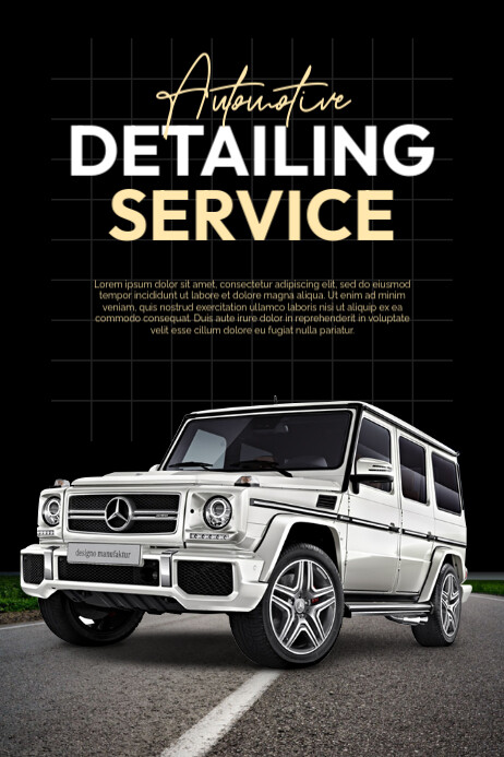 Black Professional Car Rental Service Poster Плакат template