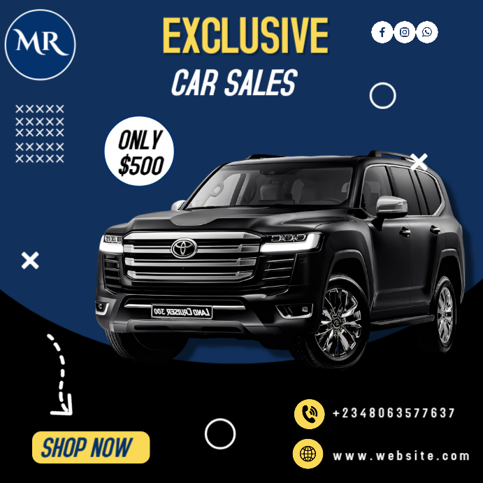 Black professional car sales promotion instagram post Template ...