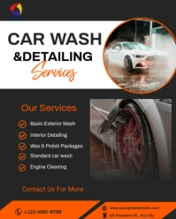 Black Professional Car Wash &detailing Services Instagram Portrait template