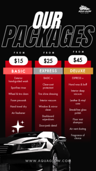Black Car Wash Price List Instagram na Kuwento Template - Page 2