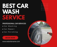 Black Professional Car Wash Service Medium Rectangle Mittelgroßes Rechteck template