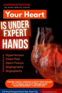 Black Professional Cardiology Clinic Services, Poster Plakat template