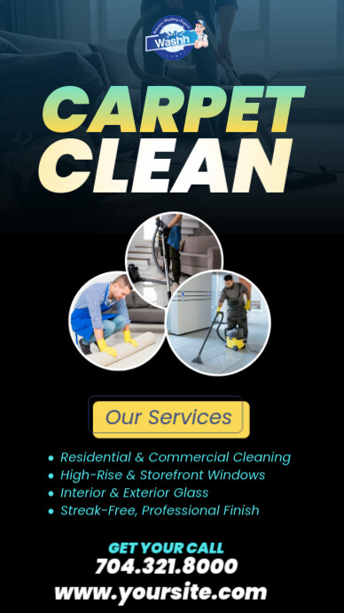 Black Professional Carpet Cleaning Instagram Story Instagram-verhaal template