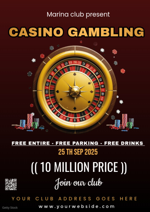Black Professional Casino Gambling  A3 template