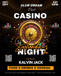 Black Professional Casino Saturday Royale Party  Instagram Portrait template