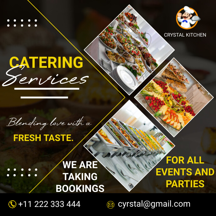 Black Professional Catering Service Poster I Template | PosterMyWall