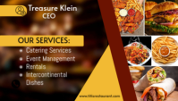 Black Professional Catering Services Business Card Visitkort template