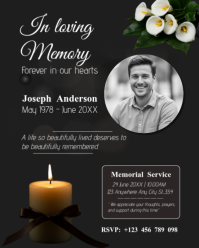 Black Professional Celebrating The Life Of — Elegant Funeral Program Template | Editable Instagram P