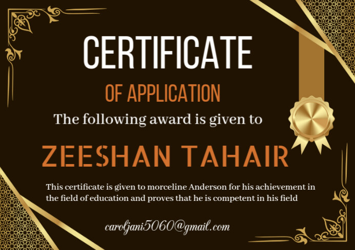Copy of Black Professional Certificate Of Appreciation A4 | PosterMyWall