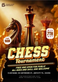 Black Professional Chess Tournament  A4 template