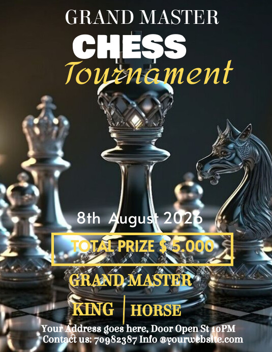 Black Professional Chess Tournament Flyer (us Template | PosterMyWall