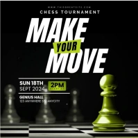 Black Professional Chess Tournament Instagram Iphosti le-Instagram template