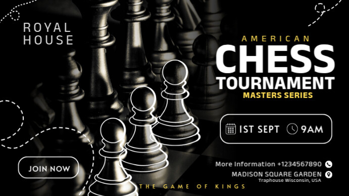 Black Professional Chess Tournament Youtube Thumbnail Template ...