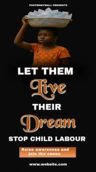 Black Child Labor Awareness Rolka Instagram Template