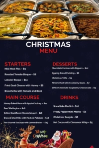 Black Professional Christmas Menu  Pinterest Graphic template