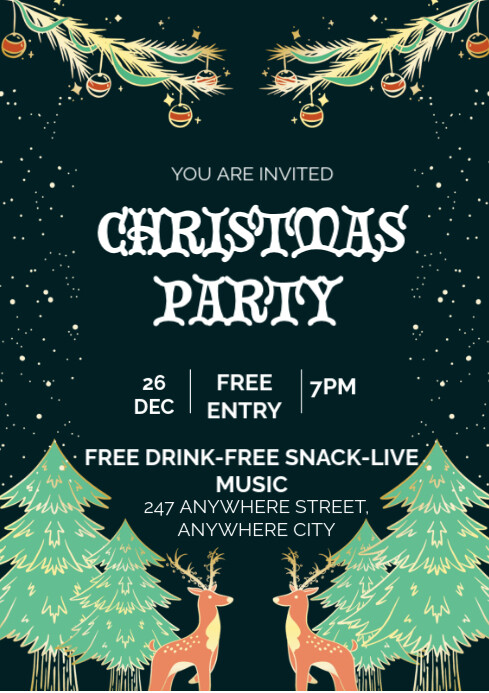 Copy of Black Professional Christmas Party A4 | PosterMyWall