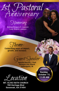 Black Professional Church Anniversary Celebration Tabloid 小报 template