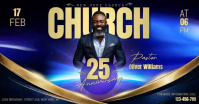 黑色 Church Anniversary Изображение, которым поделились на Facebook Template