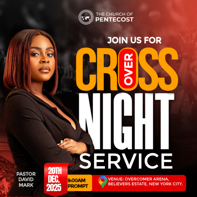Copy of Black Professional Church Cross Over Service Instagram Post ...