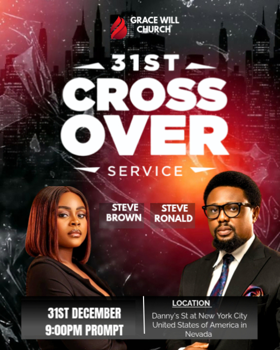 Copy of Black Professional Church Cross Over Service Flyers Instagram ...