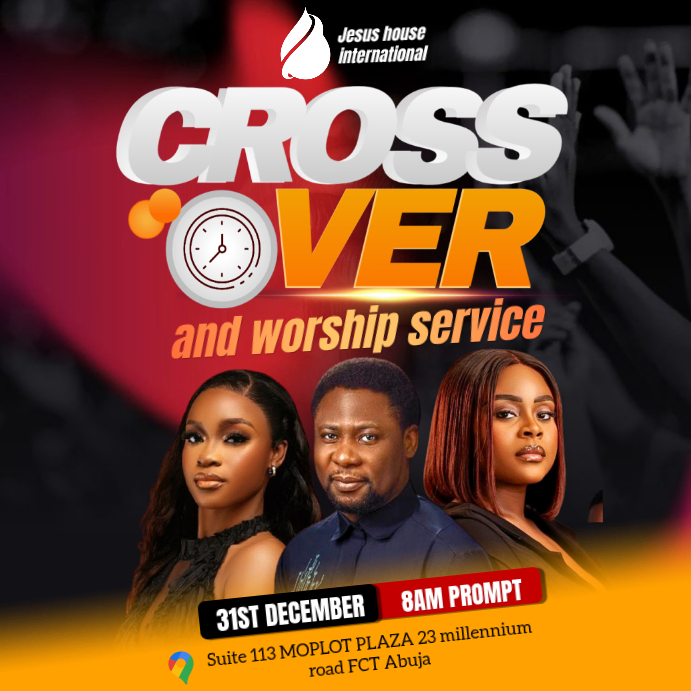 Copy of Black Professional Church Cross Over Service Flyers Instagram ...