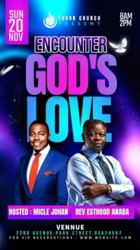 Black Professional Church Encounter God's Love Prayer Service Instagram Story template
