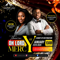 Black Church Event Instagram-opslag Template