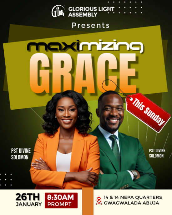 Black Professional Church Flyers  Instagram Portrait template