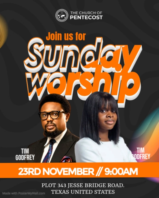 Copy of Black Professional Church Flyers Instagram Portrait | PosterMyWall