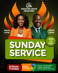Black Professional Church Flyers  Instagram Portrait template