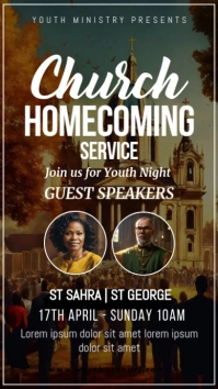 Church Homecoming Service, christmas church service, event Instagram Story template