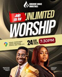 Black Church Worship Night Instagram Portrait Template