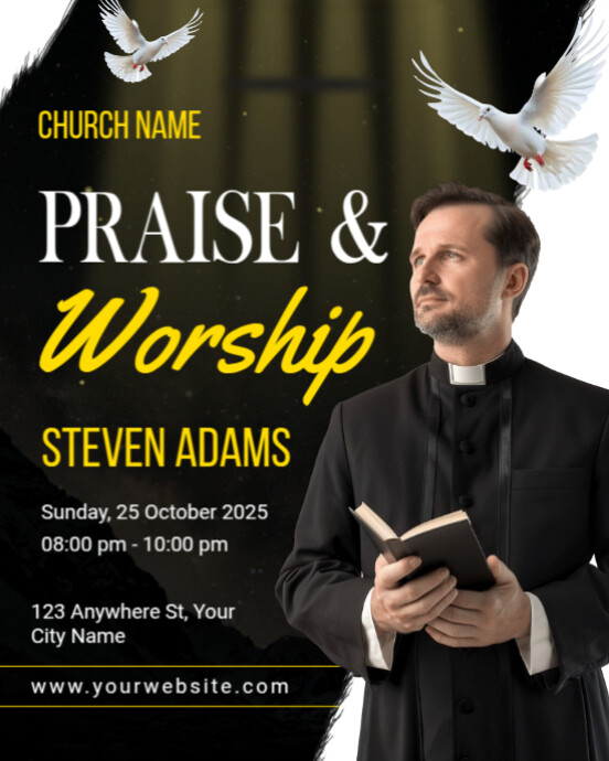 black-professional-church-instagram-portrait-template-postermywall
