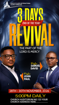 Black Church Revival Event เรื่องราวบน Instagram Template
