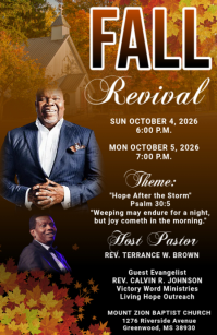 Black Church Revival Event Tabloid Template
