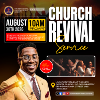 Black Professional Church Revival Service Square Carré (1:1) template