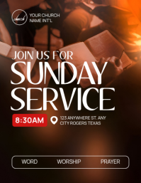Black Professional Church Service Flyer (us Letter) template