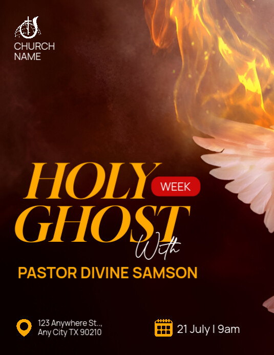Black Professional Church Service Flyer (us Letter) template