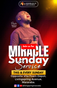 Black Professional Church Service Half Page Wide Полстраницы широкого формата template