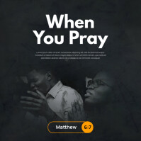 Black Professional Church Service Instagram Post template