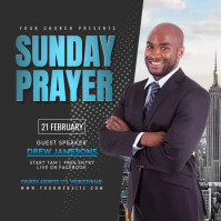 Black Professional Church Service Instagram Post template