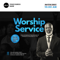Black Professional Church Service Instagram Post template