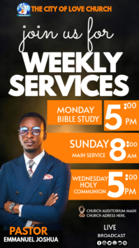Sort Church Services Schedule Digitalt display Template
