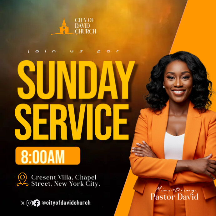 Black Professional Church Square (1:1) template