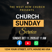 Noir Church Sunday Service Instagram Post Template