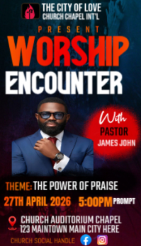 Schwarz Church Worship Event Визитная карточка Template